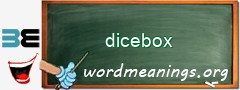 WordMeaning blackboard for dicebox